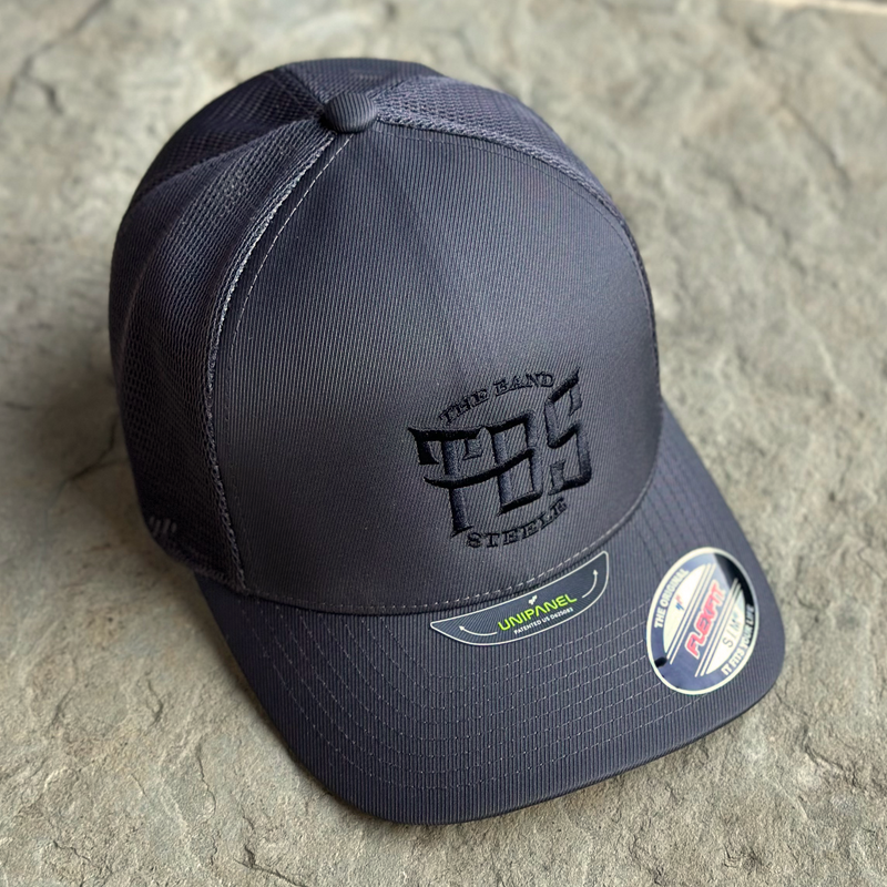 TBS Unipanel Trucker Hat - Charcoal/Black Logo