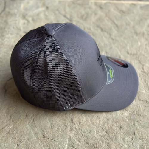 TBS Unipanel Trucker Hat - Charcoal/Black Logo